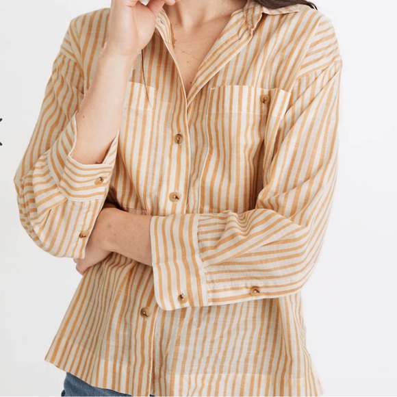 Madewell boxy workwear shirt in stripe size XS - Picture 1 of 10